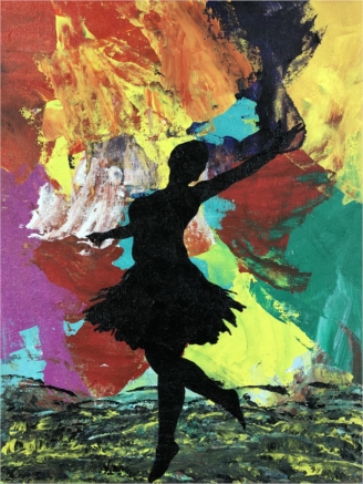 Energetic Dancing Girl Abstract