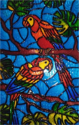 PARROT STAIN GLASS PAINTING